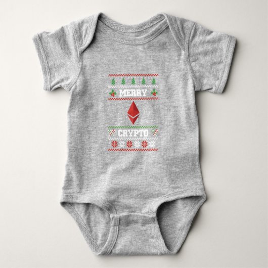 Merry Crypto Ethereum Ugly KerstSweater Romper (Voorkant)