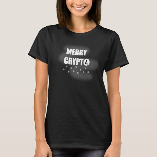 Merry Crypto kerstvaluta Litecoin Digital C T-shirt (Voorkant)