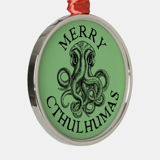 Merry Cthulhumas Cthulhu Lovecraft Metalen Ornament (Rechts)