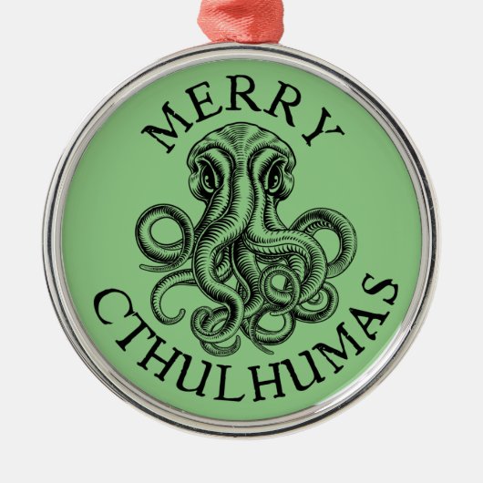 Merry Cthulhumas Cthulhu Lovecraft Metalen Ornament (Voorkant)