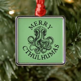 Merry Cthulhumas Lovecraft Cthulhu Metal Ornament