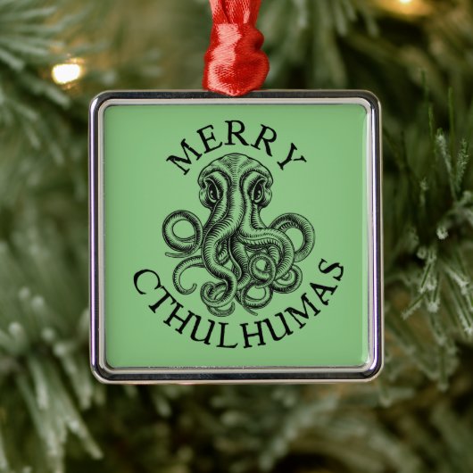 Merry Cthulhumas Lovecraft Cthulhu Metal Ornament (Boom)