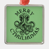 Merry Cthulhumas Lovecraft Cthulhu Metal Ornament (Voorkant)