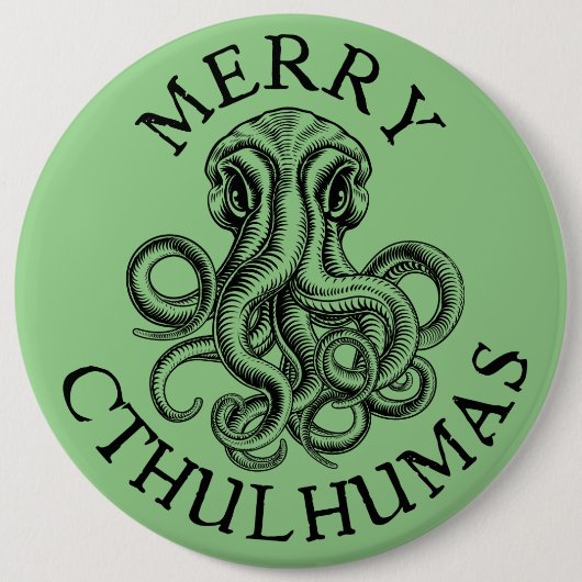 Merry Cthulhumas Lovecraft Cthulhu Ronde Button 6,0 Cm (Voorkant)