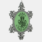 Merry Cthulhumas Lovecraft Cthulhu Tin Sneeuwvlok Ornament (Links)