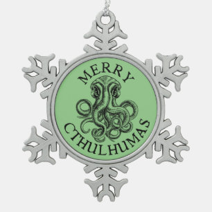 Merry Cthulhumas Lovecraft Cthulhu Tin Sneeuwvlok Ornament