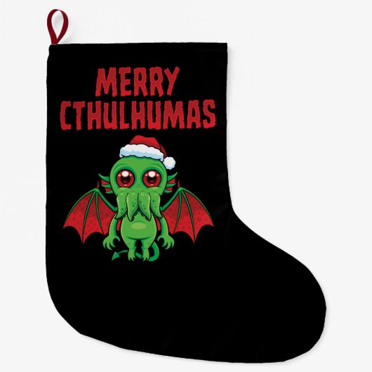 Merry Cthulhumas Seasons Greetings Grote Kerstsok (Voorkant)