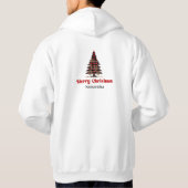 Merry Custom Name Buffalo Plaid Tree Holiday Hoodie (Achterkant)