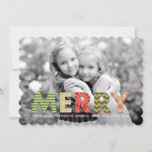 Merry Cutouts Holiday-fotokaarten Feestdagenkaart
