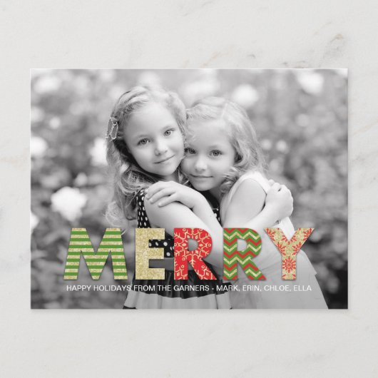 Merry Cutouts Vakantie Fotokaart Feestdagenkaart (Voorkant)