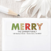 Merry Cutouts Vakantie retour adreslabels Etiket (Insitu)