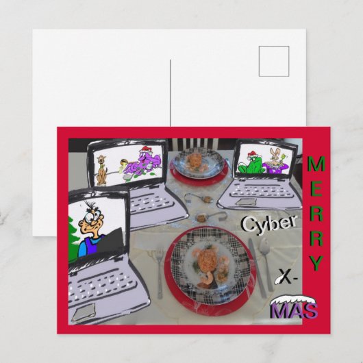 Merry Cyber X-Mas Briefkaart (Voorkant / Achterkant)