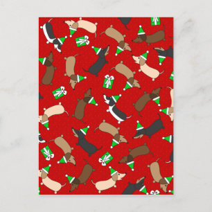 Merry Dachshunds Feestdagenkaart