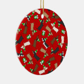 Merry Dachshunds Keramisch Ornament (Rechts)