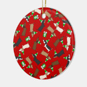 Merry Dachshunds Keramisch Ornament (Links)