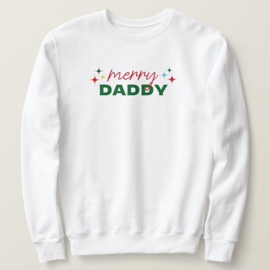 Merry Daddy Cute Colorful Script Christmas Trui (Design voorkant)