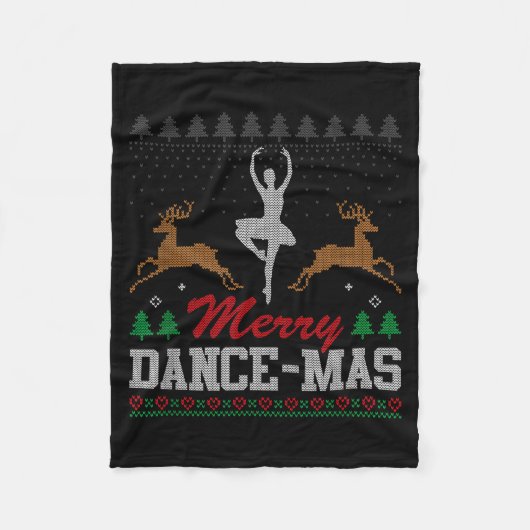 Merry Dance-mas Ballet Dancer Ugly Christmas Balle Fleece Deken (Voorkant)