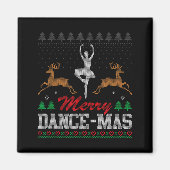 Merry Dance-mas Ballet Dancer Ugly Christmas Balle Magneet (Voorkant)