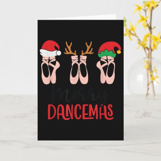 Merry Dancemas Ballet Dance Teacher Christmas Holi Kaart (Gele Bloem)