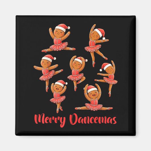 Merry Dancemas Ballet Dancer Gingerbread Teacher C Magneet (Voorkant)