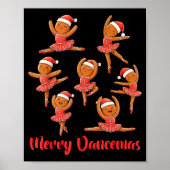 Merry Dancemas Ballet Dancer Gingerbread Teacher C Poster (Voorkant)