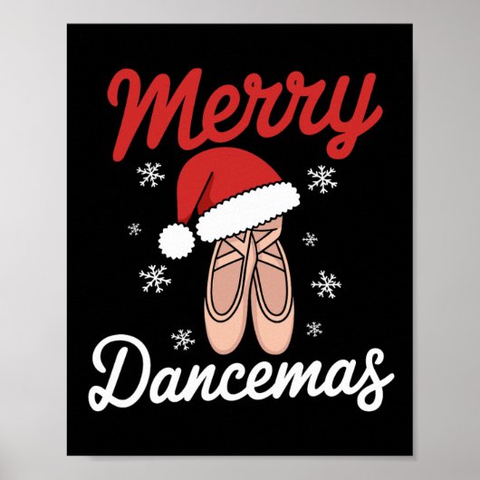 Merry Dancemas Balletdanseres Leraar Christmas Dan Poster (Voorkant)