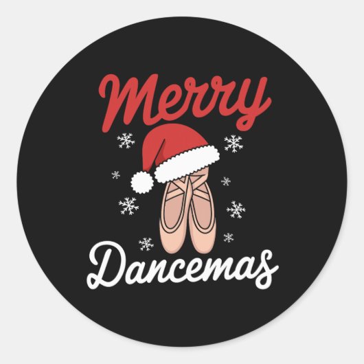 Merry Dancemas Balletdanseres Leraar Christmas Dan Ronde Sticker (Voorkant)