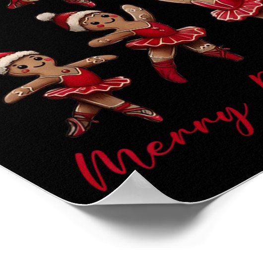 Merry Dancemas Gingerbread Danser Ballet Kerstmis Poster (Hoek)