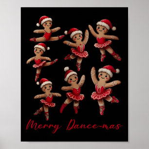Merry Dancemas Gingerbread Danser Ballet Kerstmis Poster