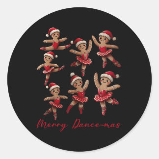 Merry Dancemas Gingerbread Danser Ballet Kerstmis Ronde Sticker