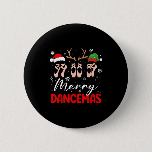 Merry Dancemas Kerstballet Sschattig SS Schattige Ronde Button 5,7 Cm (Voorkant)