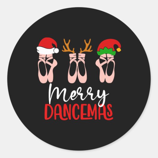 Merry Dancemas Ronde Sticker (Voorkant)