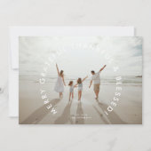 MERRY DANKBAAR DANKBAAR & GEZEGEND Flat 5 foto Feestdagenkaart (Voorkant)