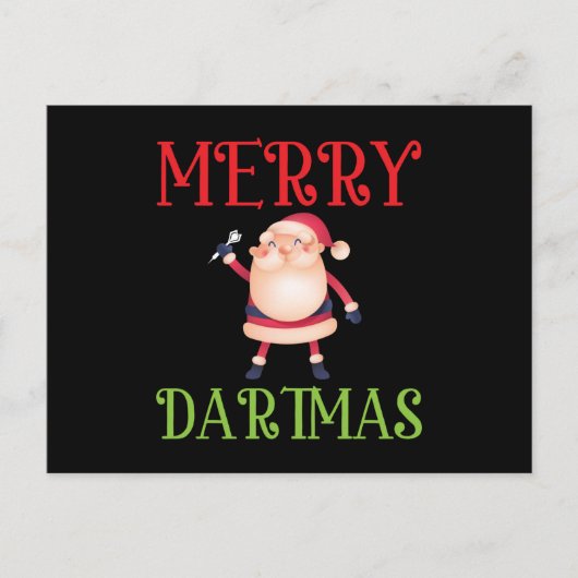 Merry Dartmas - Merry Kerstdart Briefkaart (Voorkant)