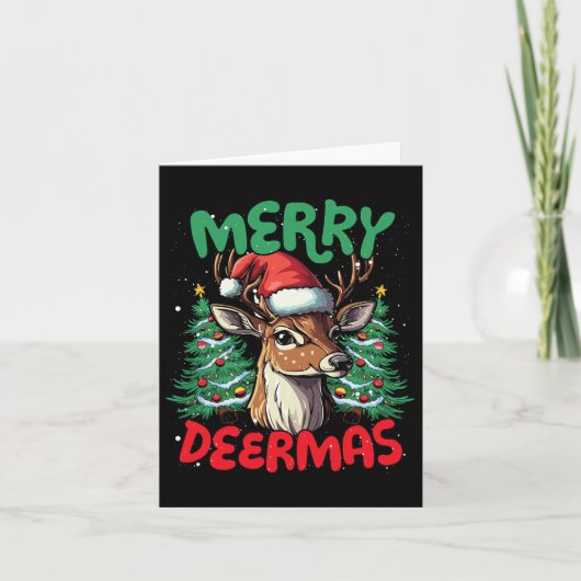 Merry Deermas Funny Christmas Duck Lover Kaart (Voorkant)