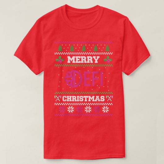 Merry DeFi-kerst Ugly met kerstkeuken T-shirt (Design voorkant)