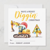 Merry Diggin' Christmas | Construction Theme Class Feestdagenkaart (Voorkant)
