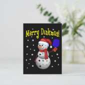 Merry Dinkmas - Pickleball Snowman Briefkaart (Staand voorkant)