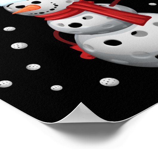 Merry Dinkmas - Pickleball Snowman Poster (Hoek)