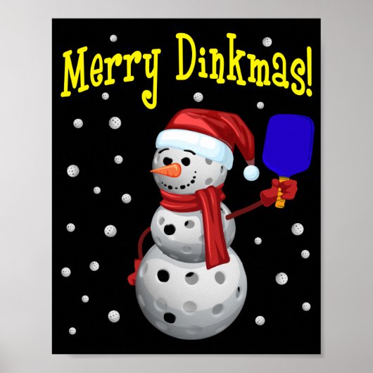Merry Dinkmas - Pickleball Snowman Poster (Voorkant)