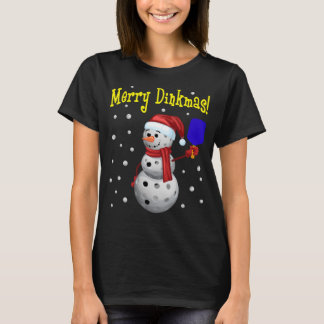 Merry Dinkmas - Pickleball Snowman T-shirt