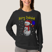 Merry Dinkmas - Pickleball Snowman T-shirt (Voorkant)