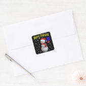 Merry Dinkmas - Pickleball Snowman Vierkante Sticker (Envelop)