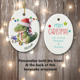 Merry Dinosaur Kinder kerst Keramisch Ornament