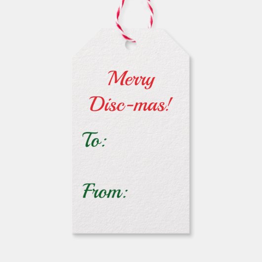 Merry Disc-mas van en naar Kerstmis Cadeaulabel (Achterkant)