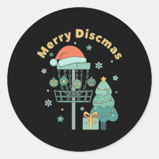 Merry Discmas Funny Disc Golf Basket Christmas Tre Ronde Sticker