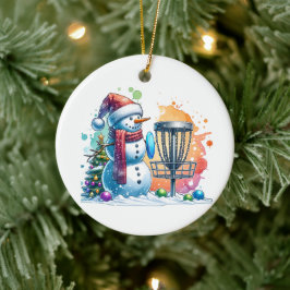 Merry Disk-mas | Disc Golf Gepersonaliseerde Kerst Keramisch Ornament