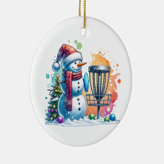 Merry Disk-mas | Disc Golf Gepersonaliseerde Kerst Keramisch Ornament (Rechts)