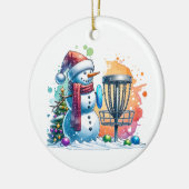 Merry Disk-mas | Disc Golf Gepersonaliseerde Kerst Keramisch Ornament (Links)