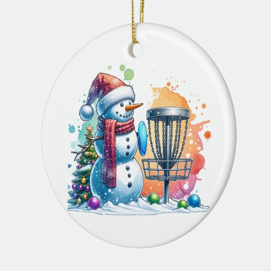 Merry Disk-mas | Disc Golf Gepersonaliseerde Kerst Keramisch Ornament (Links)